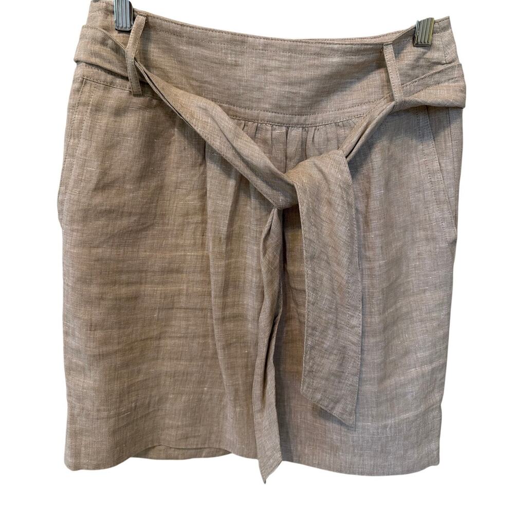 Banana Republic Linen Skirt Womens Size 0 Tan 100% Linen Pencil Skirt Minimalist